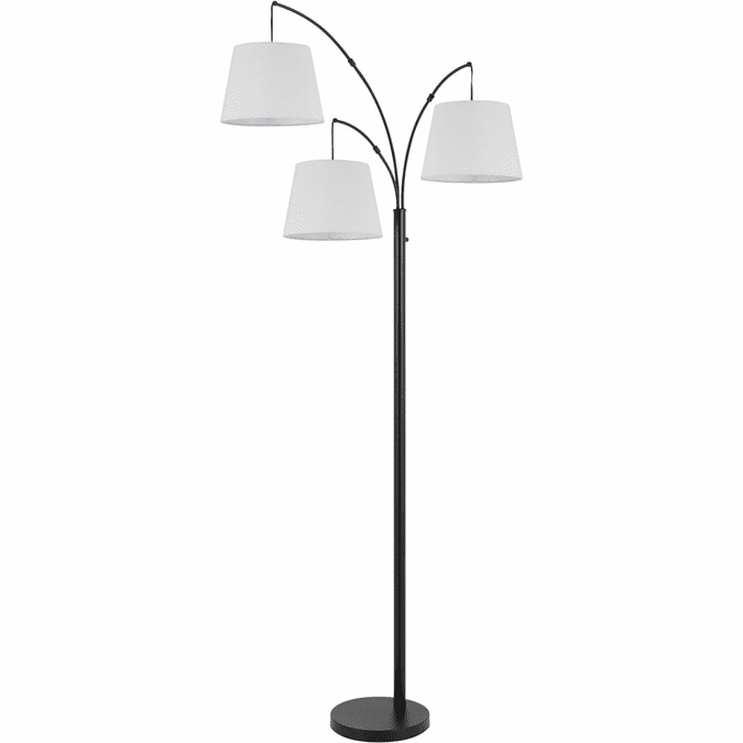 Picture of Cal Lighting BO-3169FL 60 watt x 3 Vardon Metal Arc Floor Lamp with Hardback Fabric Shade&#44; Black