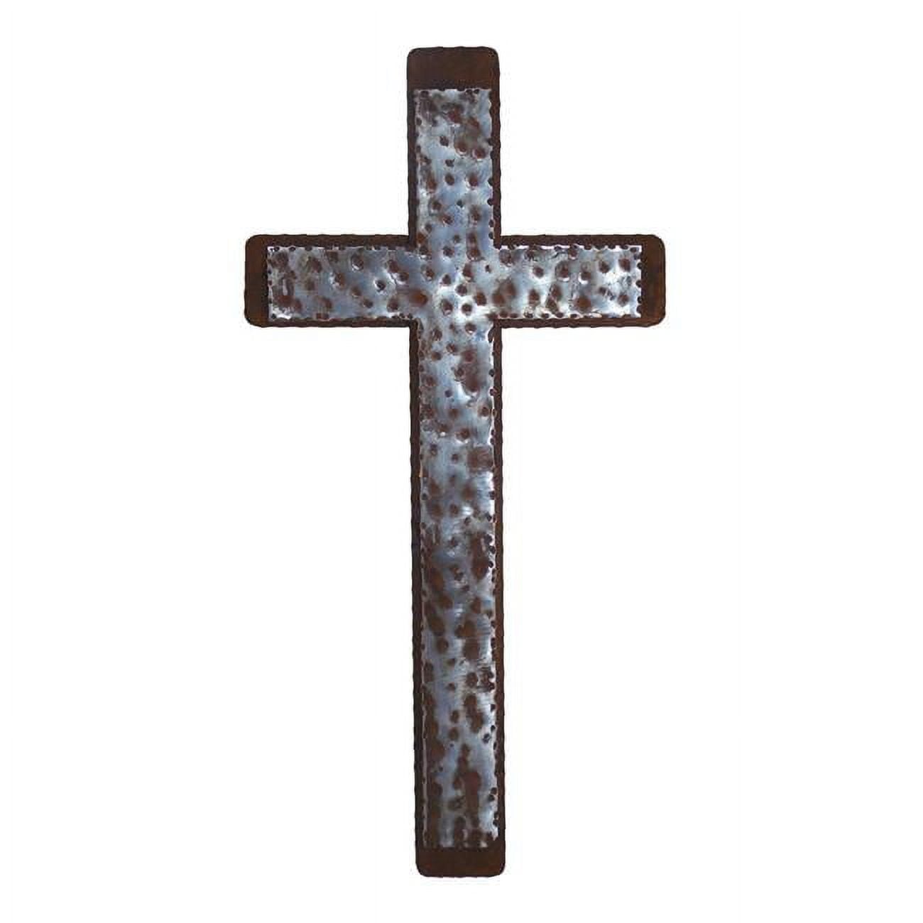 Rustic & Polished Hammered Cross - Large