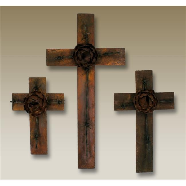 Rose & Barbed Wire Cross - Medium