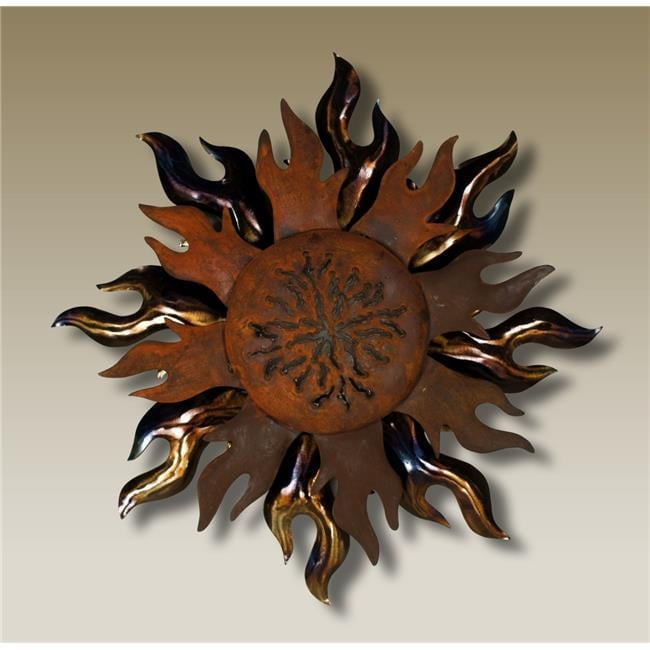 AD-402P Sun Wall Oxidized & Polished Sun Decor