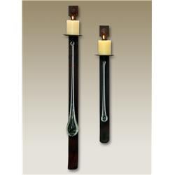21 in. Iron Hanging Cross Pendulum Large Candle Holder