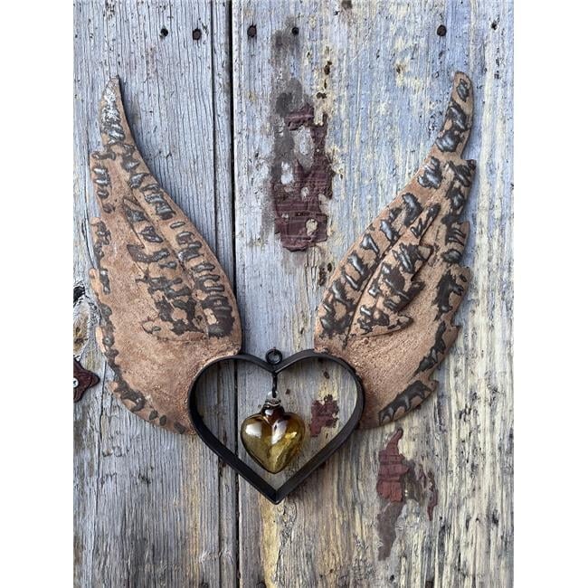 1 lbs Medium Up Wings Heart with Extra Small Glass Ambar Heart