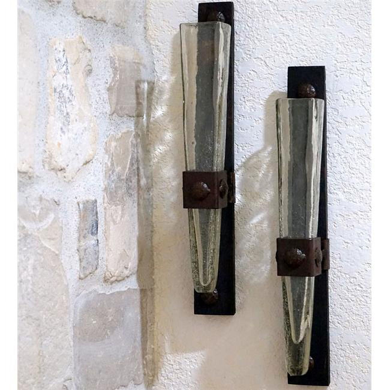 Picture of Artisans Gallery GL-WVB-CC Stave Wall Flower Vase with Crackled Clear Square Cone
