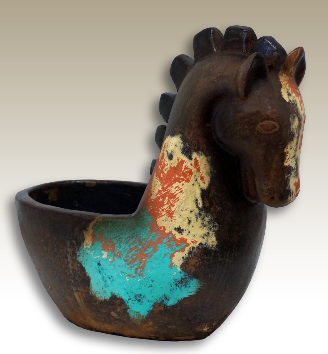 CM-HM Clay Horse Planter for potted Succulents and Cacti