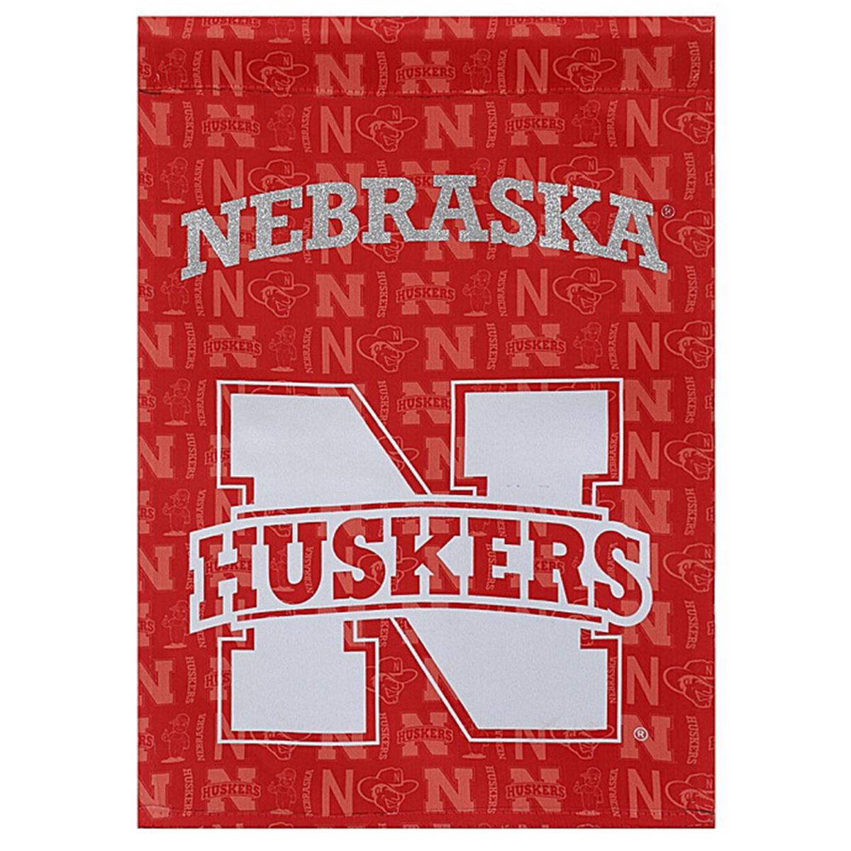 Picture of Nebraska Cornhuskers Flag Double Sided Glitter