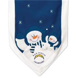 San Diego Chargers Table Runner 72x15 Snowman