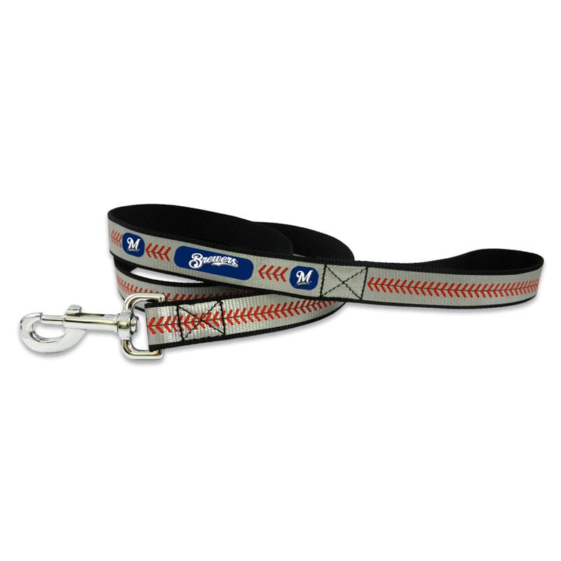Milwaukee Brewers Reflective Baseball Leash - S