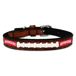Nebraska Cornhuskers Pet Collar Classic Football Leather Size Toy