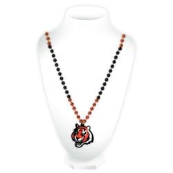 Cincinnati Bengals Mardi Gras Beads with Medallion
