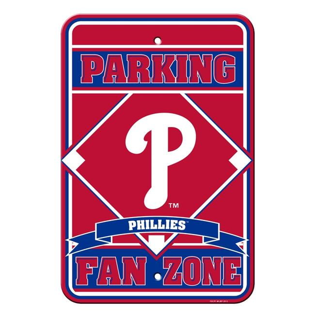 Picture of Philadelphia Phillies Sign - Plastic - Fan Zone Parking - 12 in x 18 in