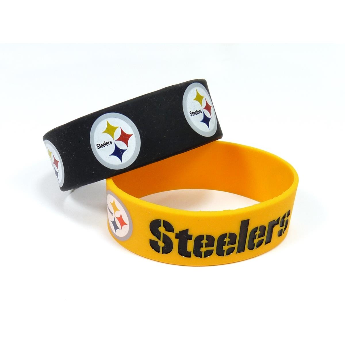 Picture of Pittsburgh Steelers Bracelets 2 Pack Wide