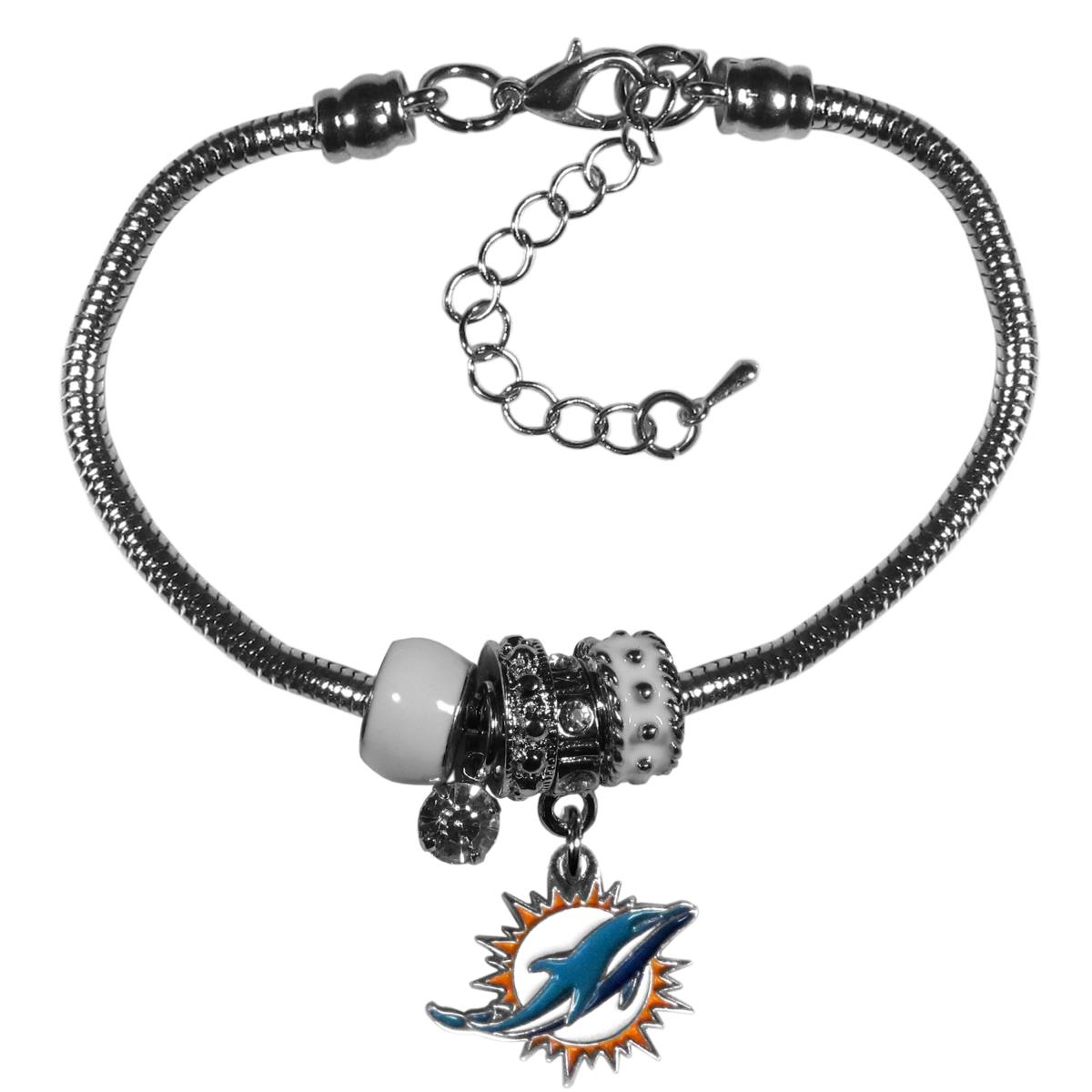 Miami Dolphins Bracelet - Euro Bead