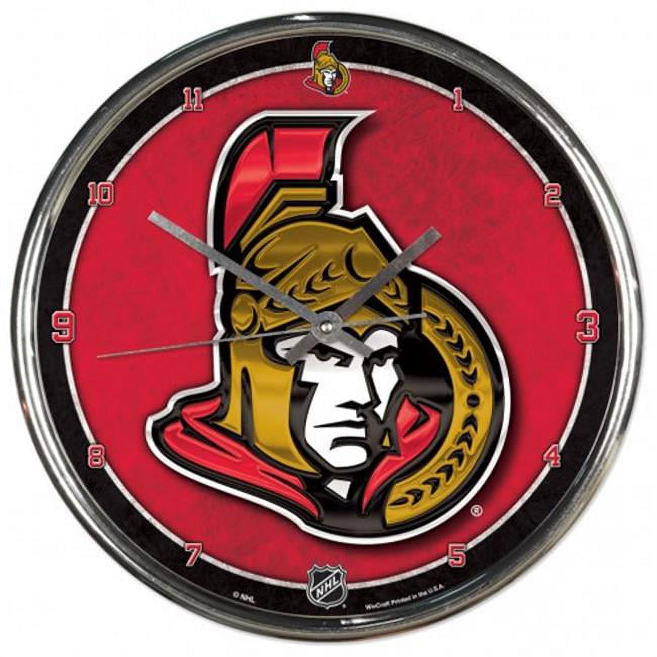 Ottawa Senators Clock Round Wall Style Chrome