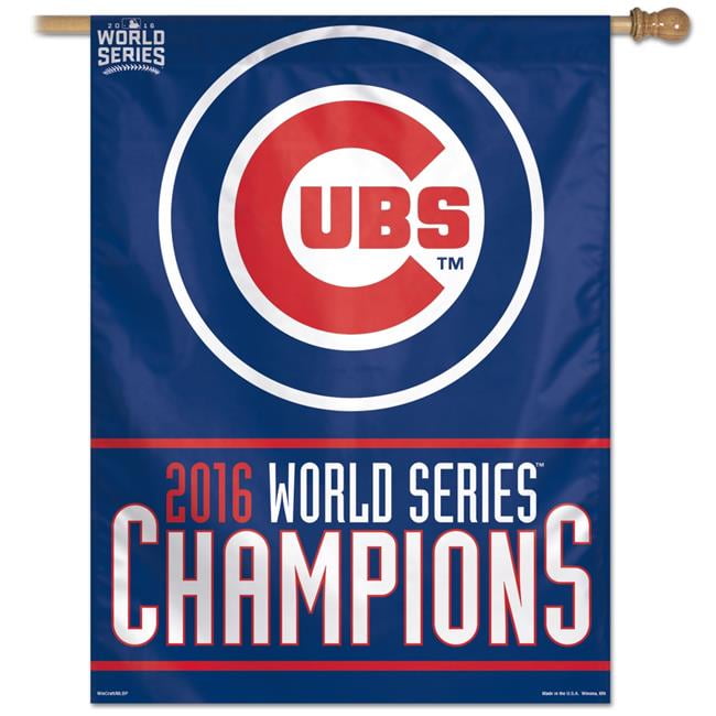 Picture of Chicago Cubs Banner 27x37 Vertical 2016 World Series Champs Design