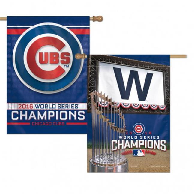 Picture of Chicago Cubs Banner 28x40 Vertical 2 Sided 2016 World Series Champs Design