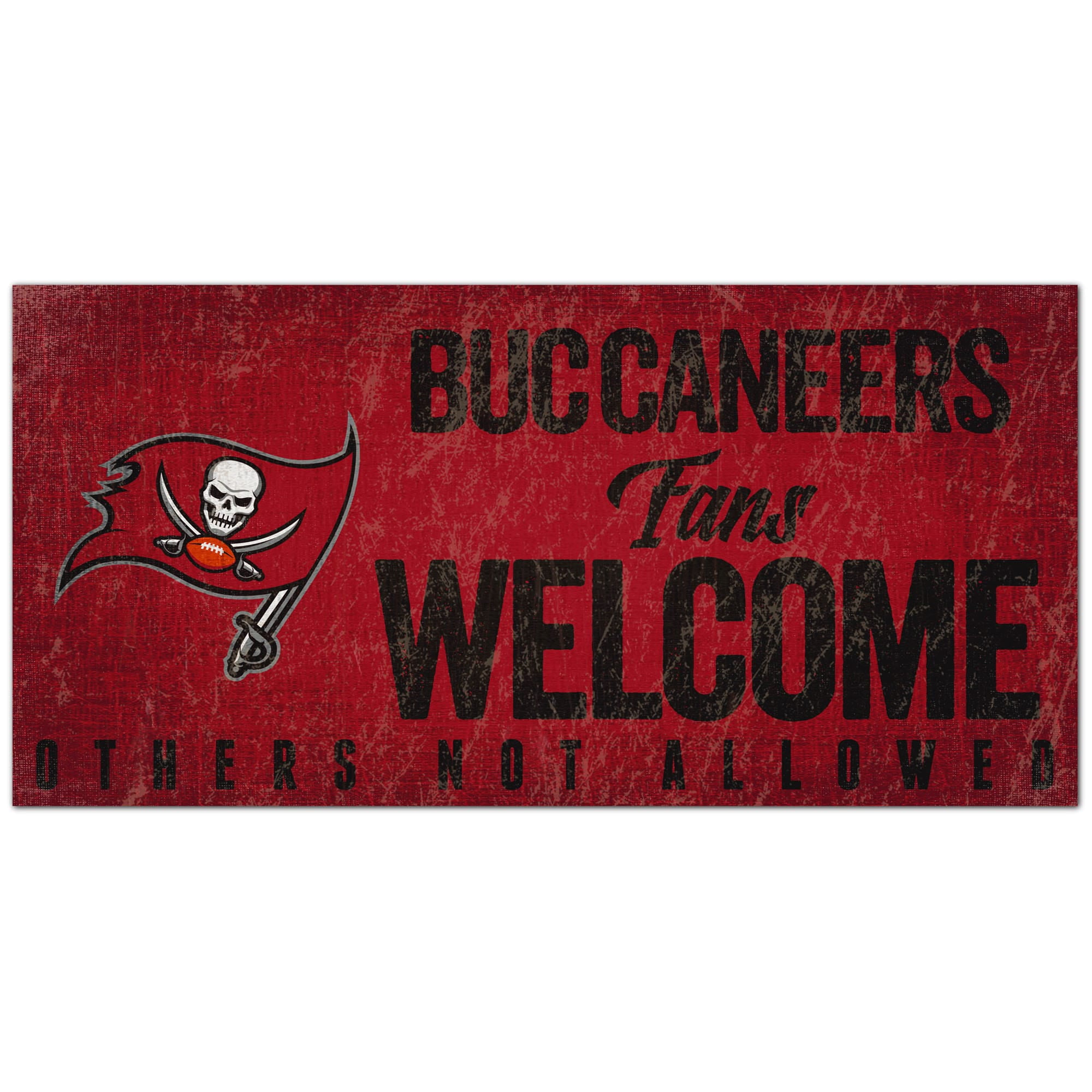 Picture of Tampa Bay Buccaneers Wood Sign Fans Welcome 12x6