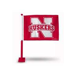 Nebraska Cornhuskers Car Flag Red Pole