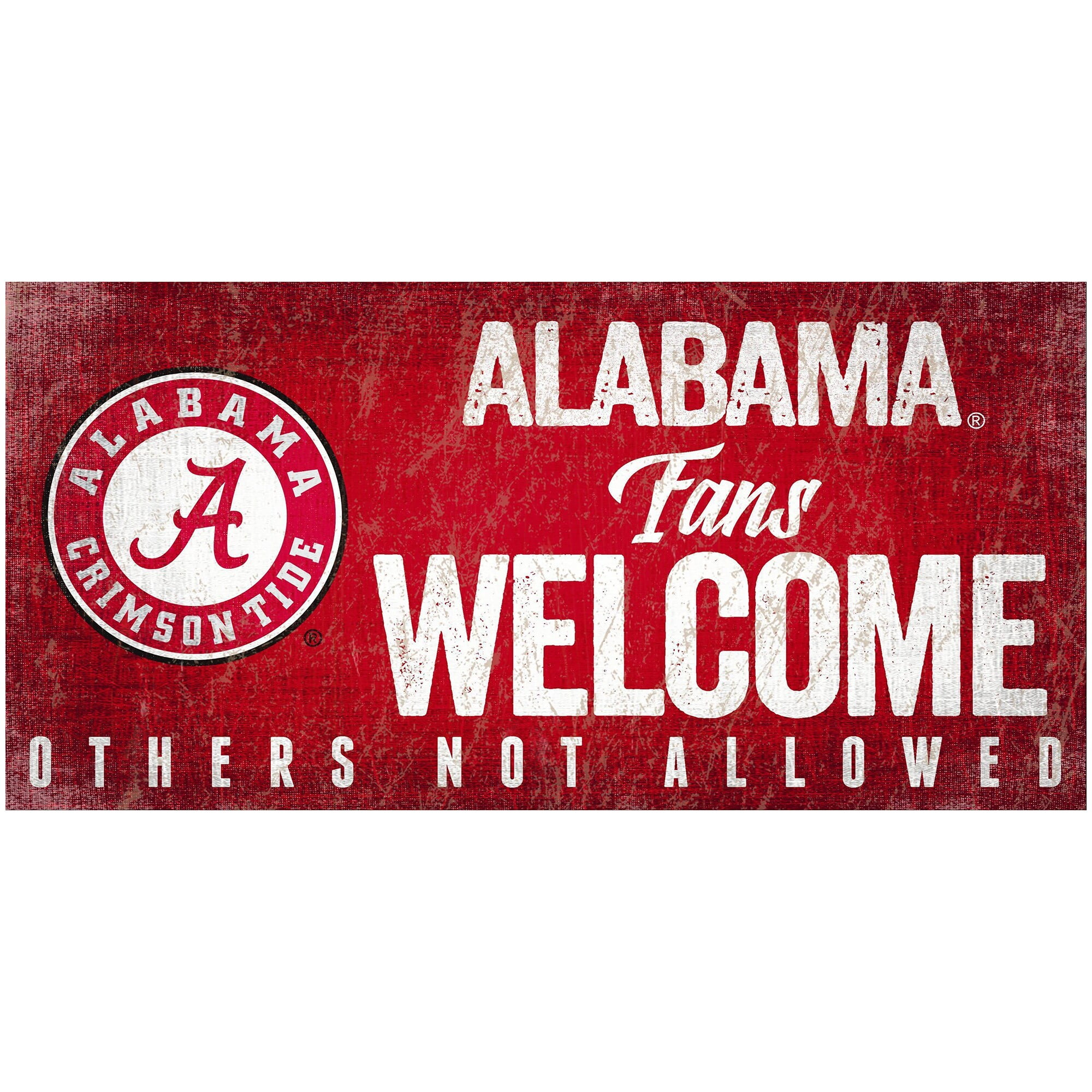 Picture of Alabama Crimson Tide Wood Sign Fans Welcome 12x6