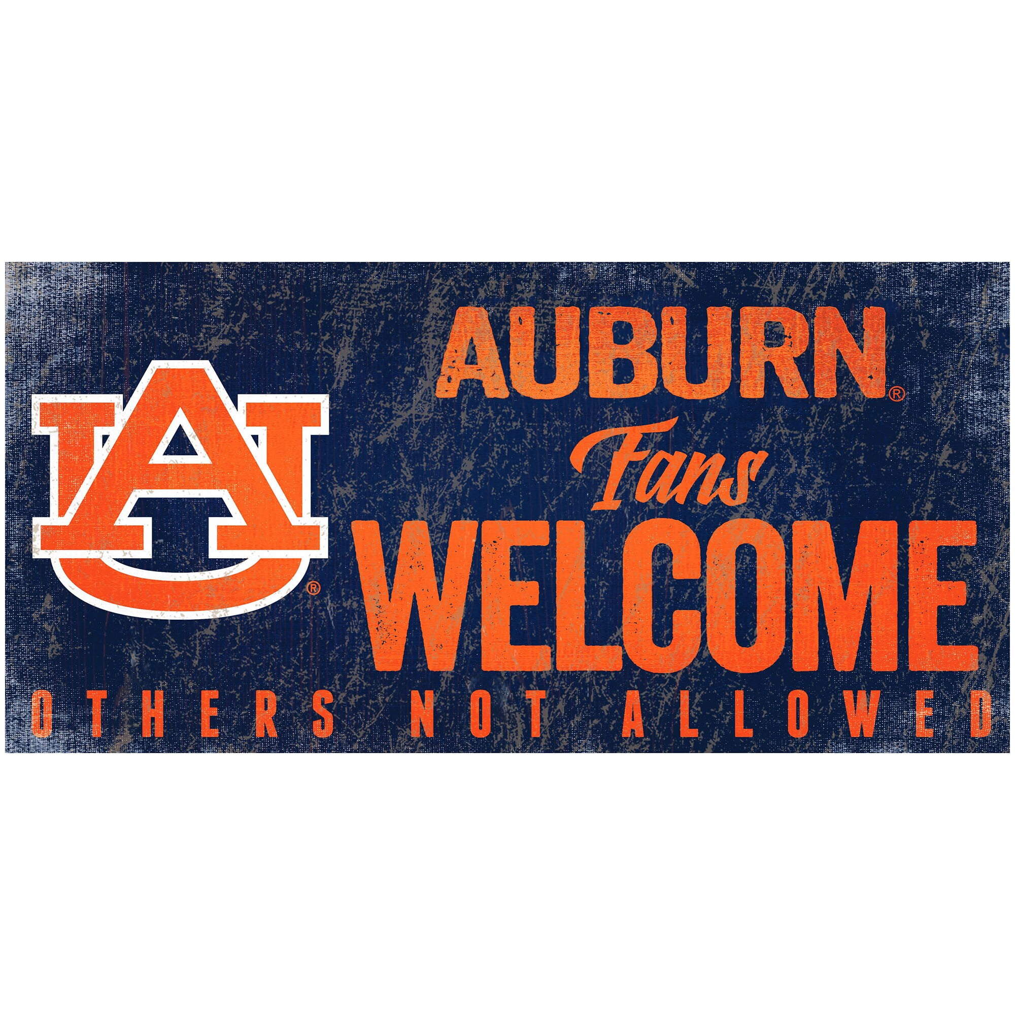 Picture of Auburn Tigers Sign Wood 12x6 Fans Welcome Design Special Order