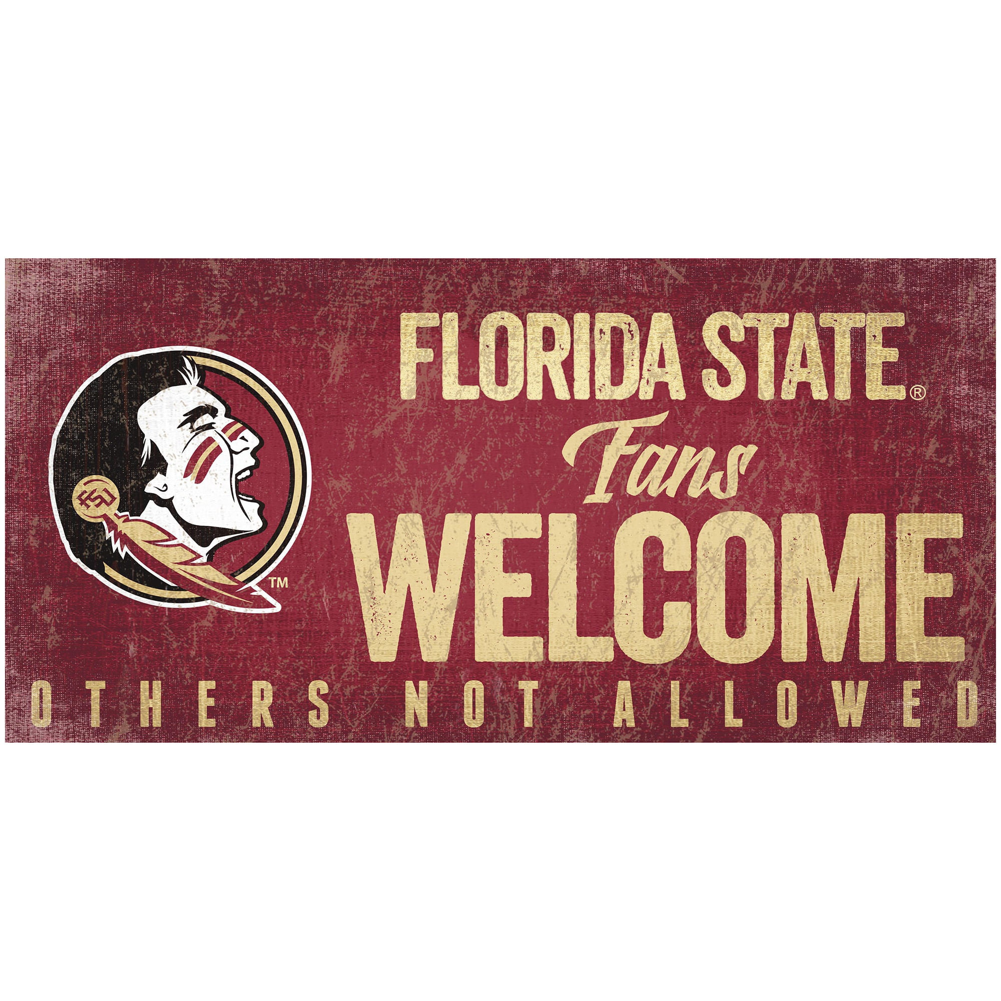 Picture of Florida State Seminoles Wood Sign Fans Welcome 12x6