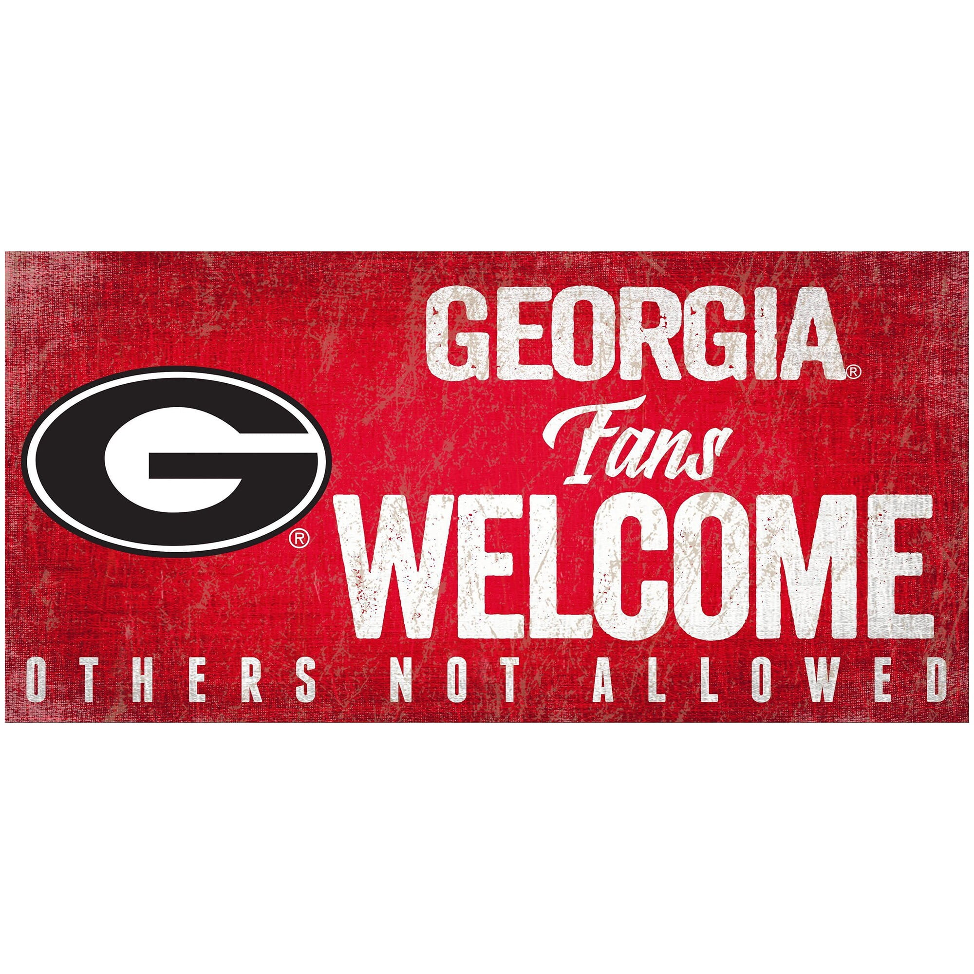 Picture of Georgia Bulldogs Wood Sign Fans Welcome 12x6