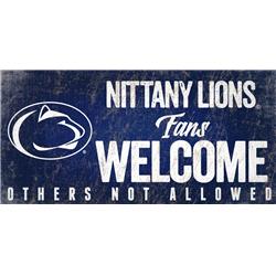 Penn State Nittany Lions Wood Sign Fans Welcome 12x6