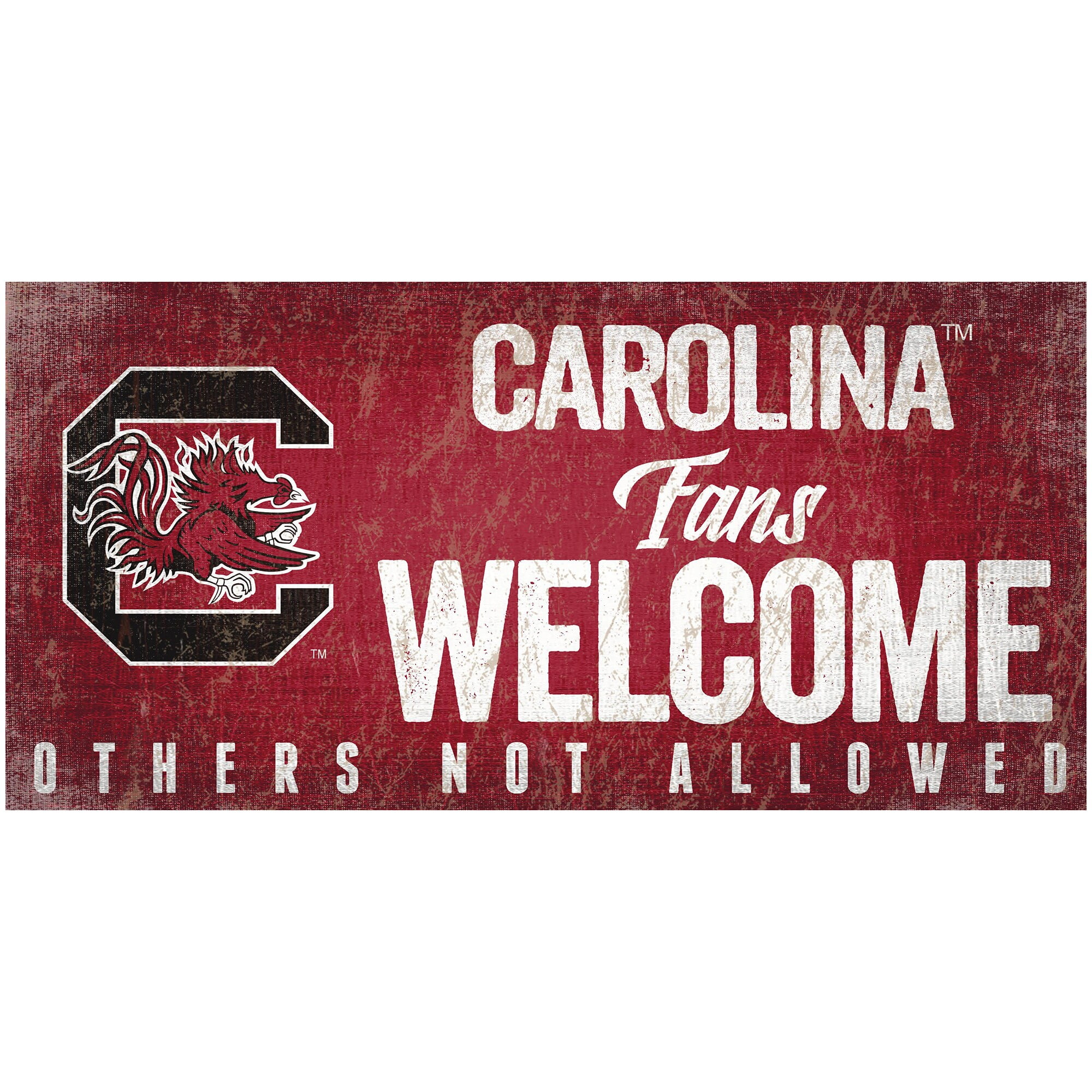 Picture of South Carolina Gamecocks Wood Sign Fans Welcome 12x6