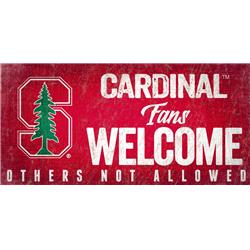Picture of Stanford Cardinal Wood Sign Fans Welcome 12x6