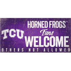 Picture of TCU Horned Frogs Sign Wood 12x6 Fans Welcome Design