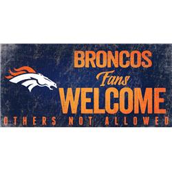Picture of Denver Broncos Wood Sign Fans Welcome 12x6