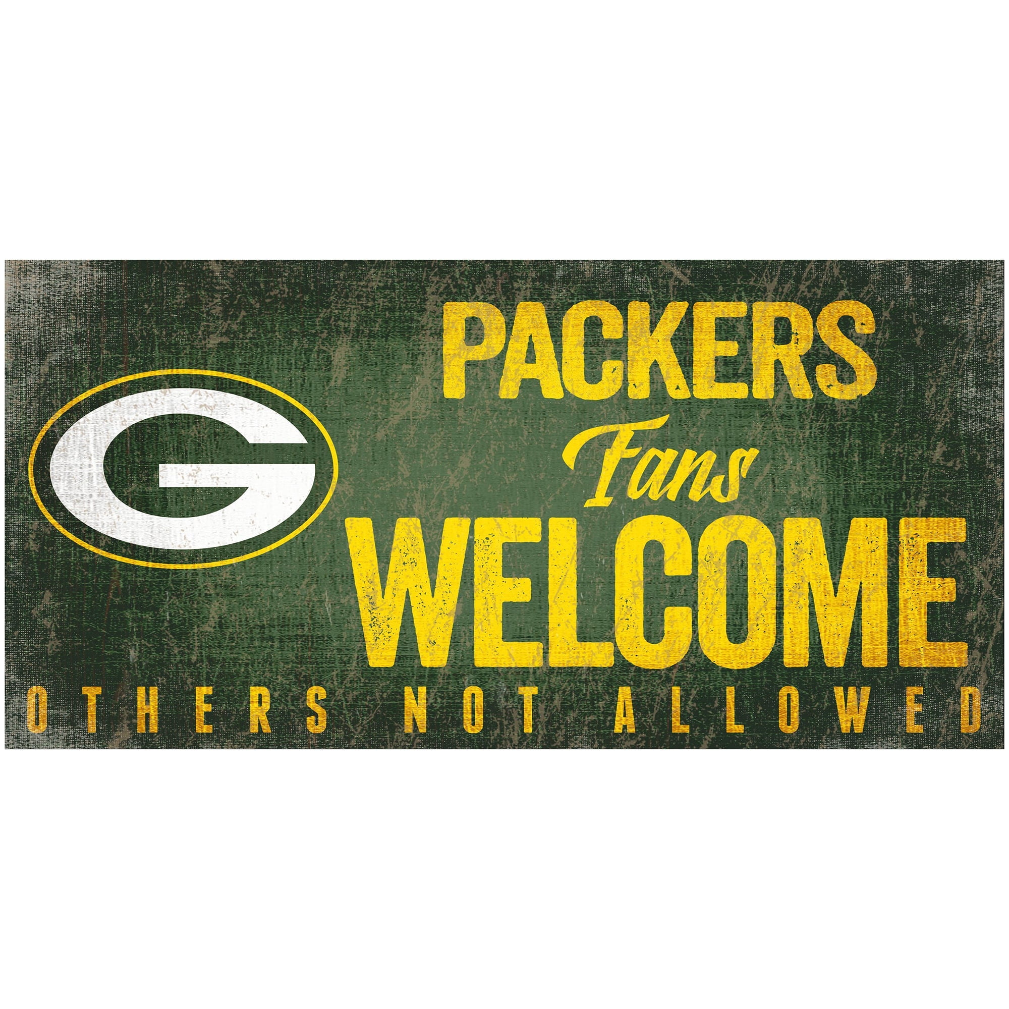Picture of Green Bay Packers Wood Sign Fans Welcome 12x6