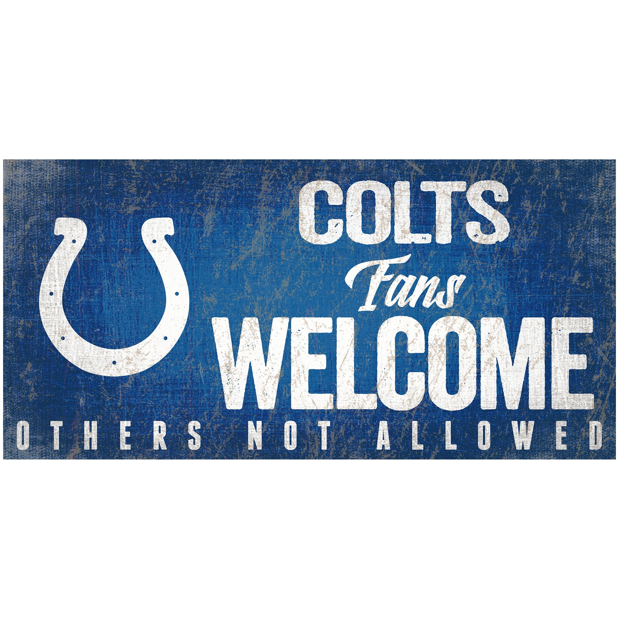 Picture of Indianapolis Colts Wood Sign Fans Welcome 12x6