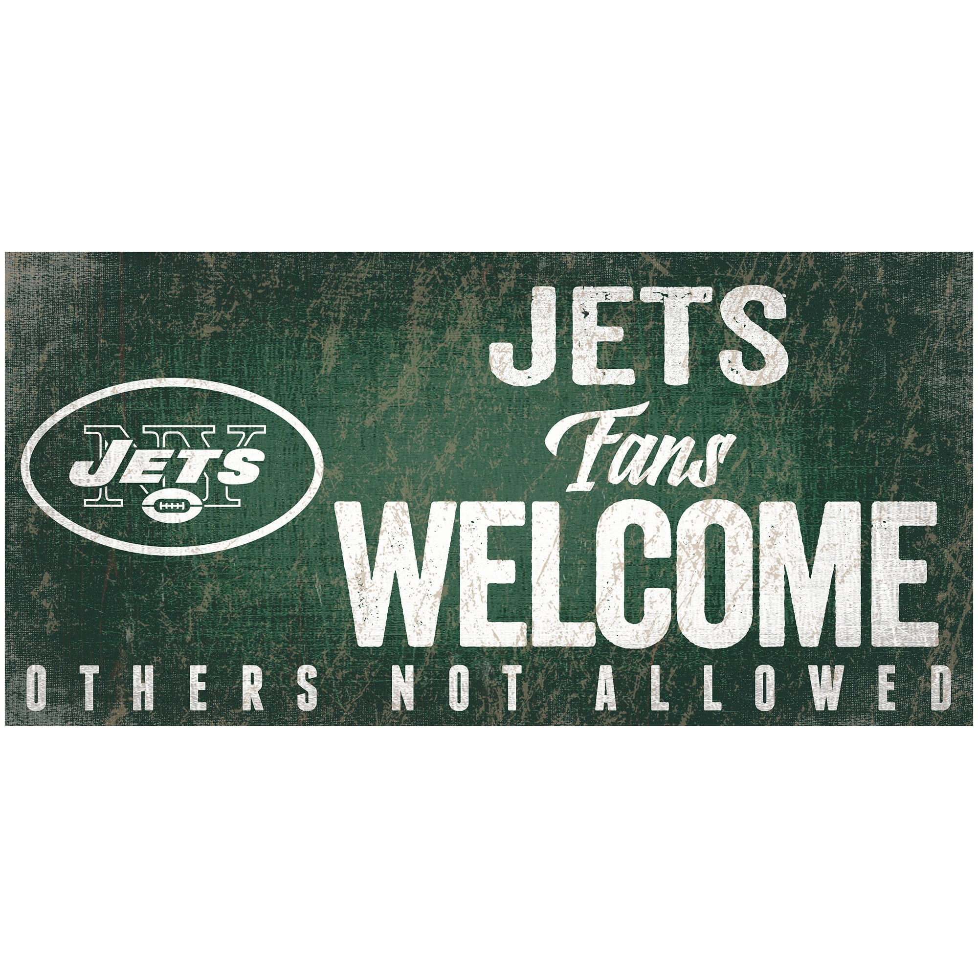 Picture of New York Jets Wood Sign Fans Welcome 12x6
