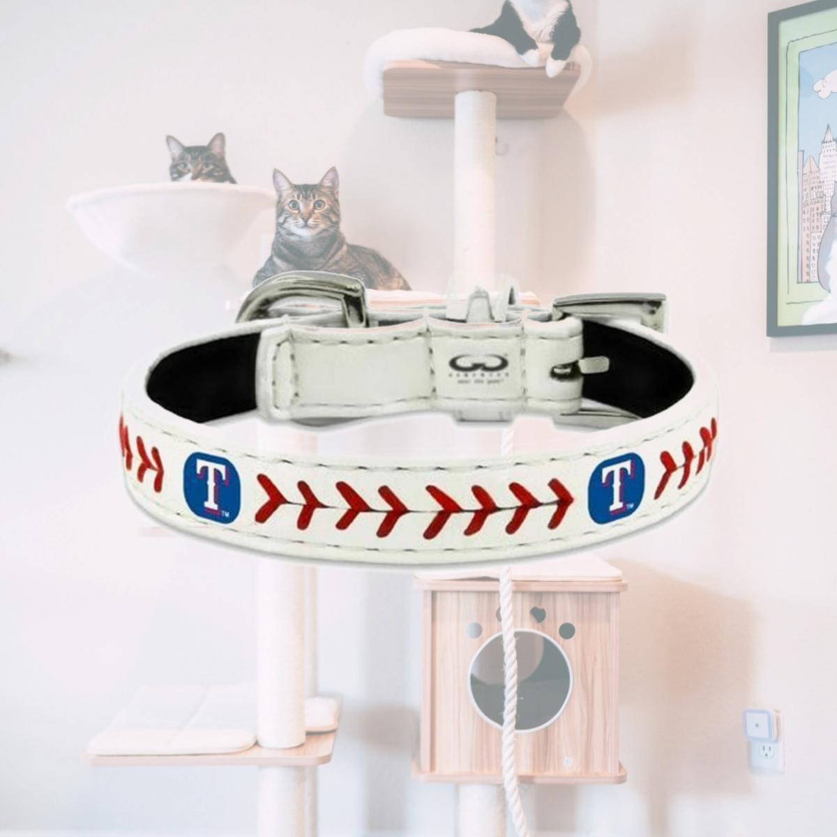 Picture of Texas Rangers Classic Leather Toy Baseball Collar