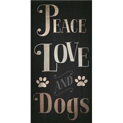 Picture of Pet Sign Wood Peace Love Dogs 5&quot;x10&quot;