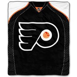 Philadelphia Flyers 50x60 Raschel Jersey Blanket - Orange & Black - Soft & Durable