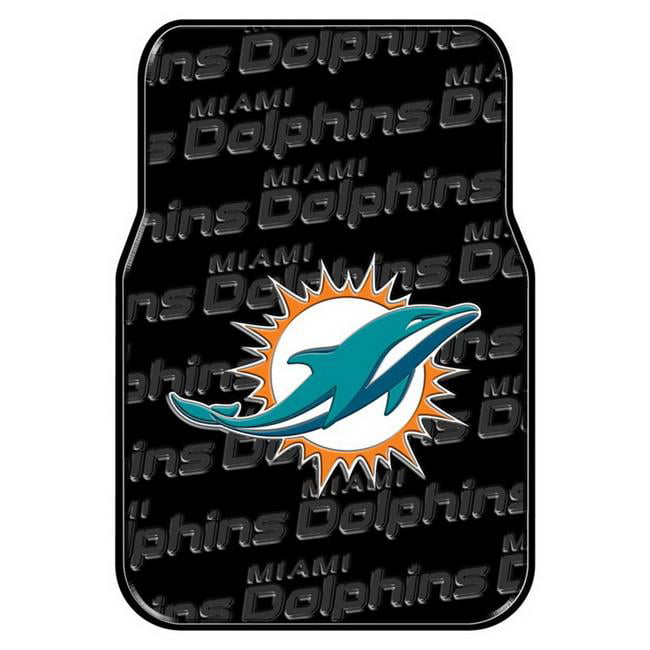 Logo Brands Miami Dolphins Two-Piece Vinyl Car Mat Set