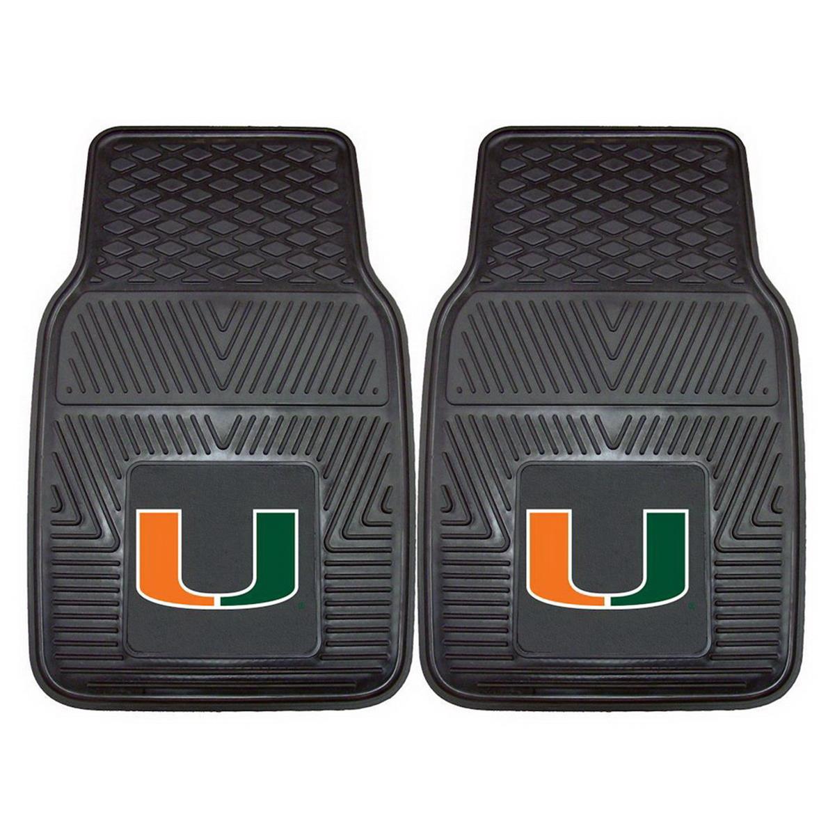 Miami Hurricanes Car Mats Heavy Duty 2 Piece Vinyl Special Order
