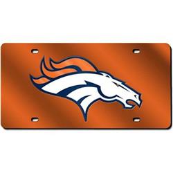 Picture of Denver Broncos License Plate Laser Cut Light Orange