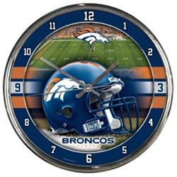 Picture of Denver Broncos Round Chrome Wall Clock