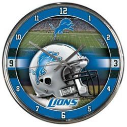 Picture of Detroit Lions Round Chrome Wall Clock