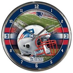 Picture of New England Patriots Round Chrome Wall Clock