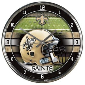 Picture of New Orleans Saints Round Chrome Wall Clock