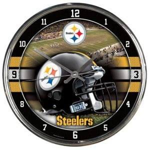 Picture of Pittsburgh Steelers Round Chrome Wall Clock