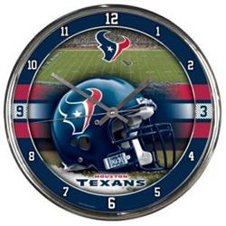 Houston Texans Round Chrome Wall Clock