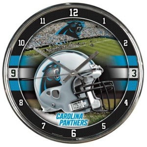 Picture of Carolina Panthers Round Chrome Wall Clock