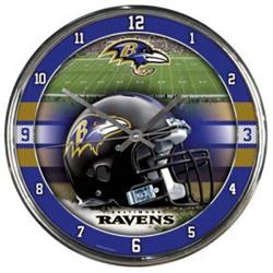 Picture of Baltimore Ravens Round Chrome Wall Clock