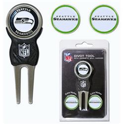 Seattle Seahawks Golf Divot Tool with 3 Markers
