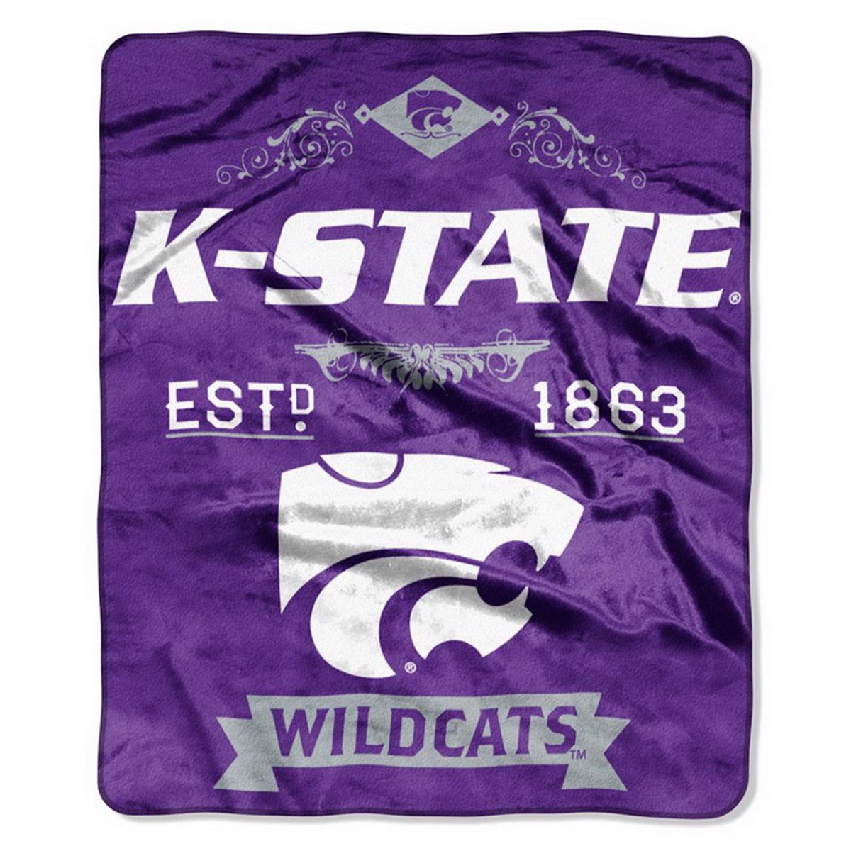Picture of Kansas State Wildcats Blanket 50x60 Raschel Label Design