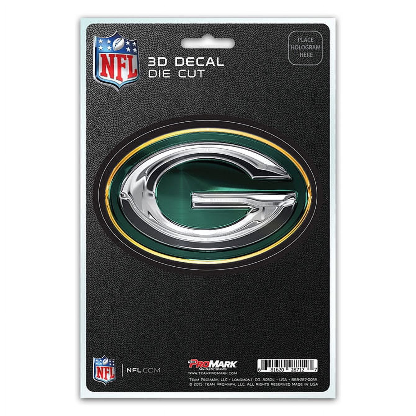 Green Bay Packers Decal 5x8 Die Cut 3D Logo Design